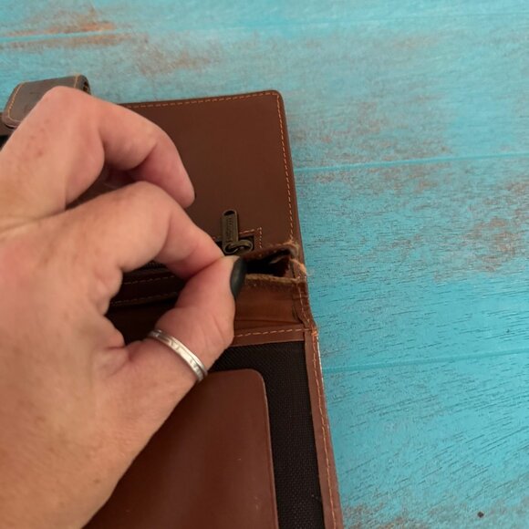 Vintage Burberrys Of London Leather Wallet With Checkered Canvas Design *Notes* - Picture 5 of 6